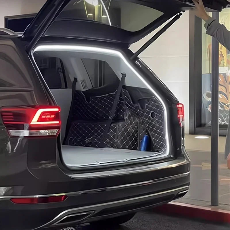 Black quilted waterproof car trunk mat with diamond stitching for BYD cargo protection.