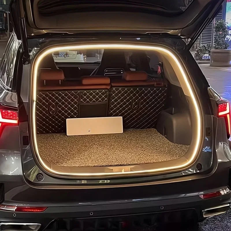 Brown quilted leather cargo liner and trunk mat for BYD, featuring premium diamond stitching.