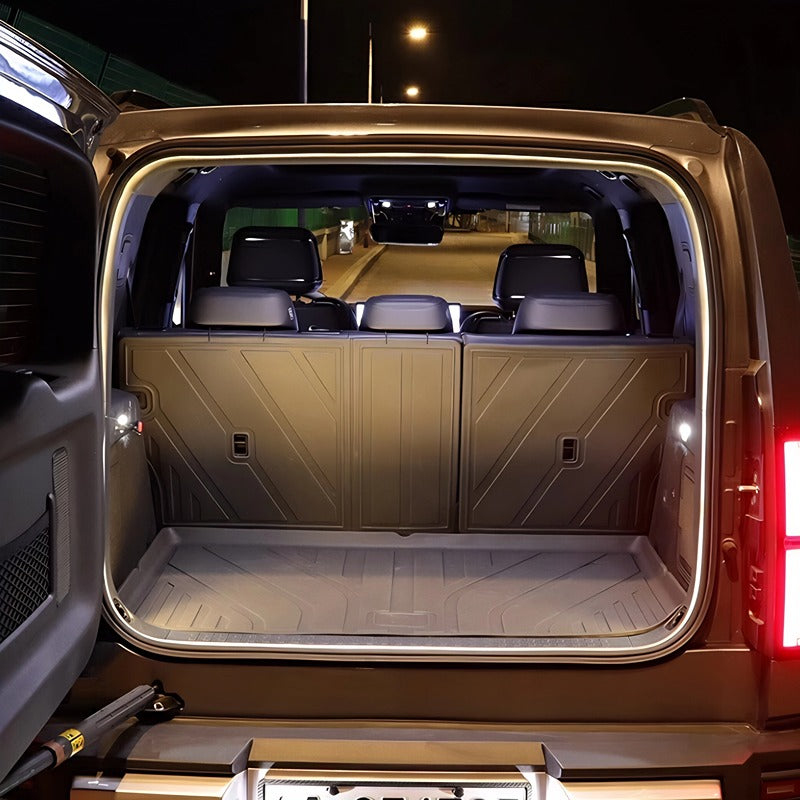 Custom-fit brown waterproof cargo liner and trunk mat for BYD, made of durable TPE material.