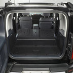 Black heavy-duty waterproof cargo mat installed in the trunk of a vehicle for spill protection.