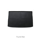 Black durable rubber trunk mat for BYD vehicle protection against spills and wear