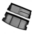 Black premium PU leather car center console organizer tray for BYD models.