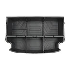 Black durable plastic center console organizer tray with multi-compartment storage design