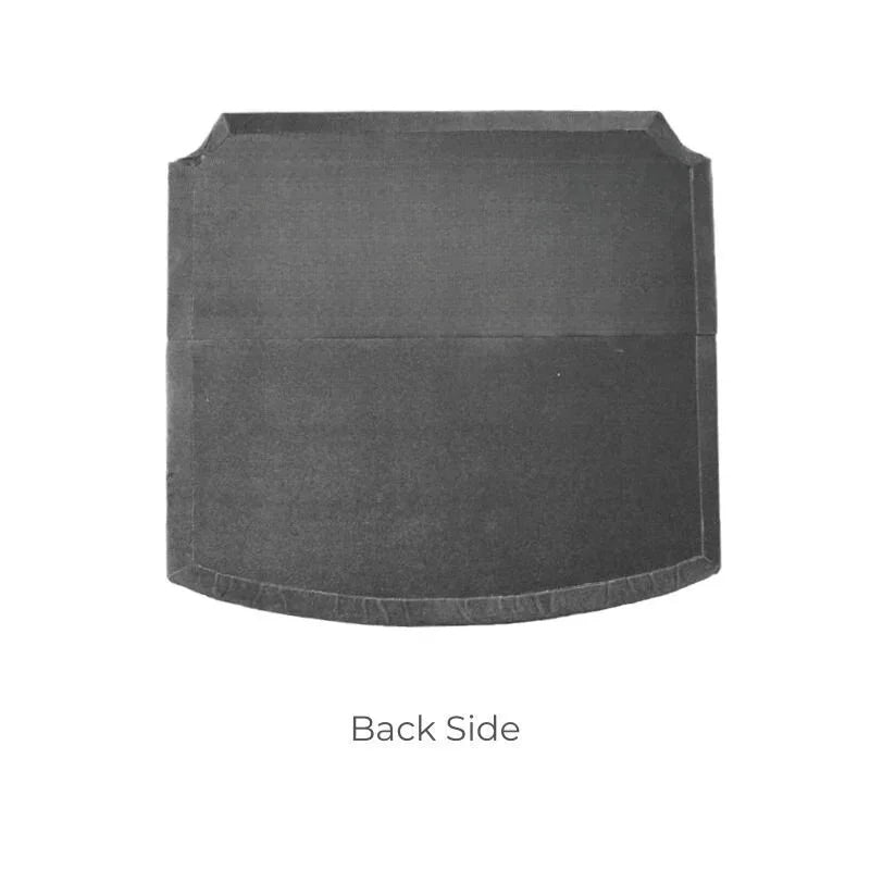 Back side of a durable grey car floor mat designed for custom fit and protection.