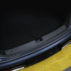 Black heavy-duty waterproof trunk mat for BYD car cargo area protection.