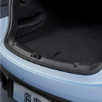 Black durable TPU trunk protector liner for BYD car cargo area protection.