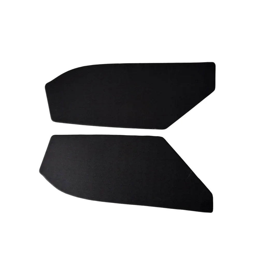 Pair of professional black matte protective car interior panels made from durable material.