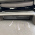 Custom-fit grey carpet trunk liner for BYD with protective non-slip arrows.
