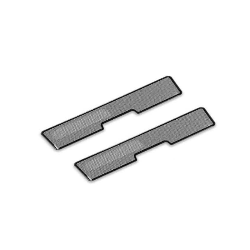 Pair of black textured anti-slip door sill plates for vehicle protection