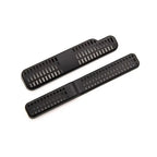 Pair of black matte finish automotive pedal pads with anti-slip ribbed textures