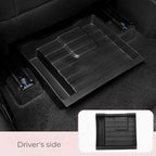 Black heavy-duty TPE rubber floor mat for driver side, featuring a durable anti-slip ribbed texture.