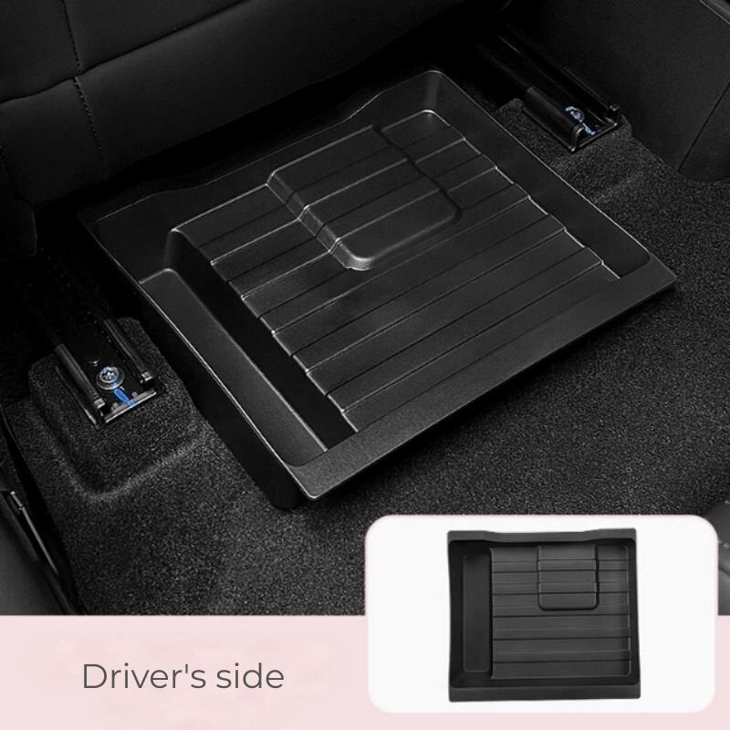 Black heavy-duty TPE rubber floor mat for driver side, featuring a durable anti-slip ribbed texture.