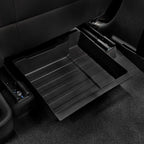 Black durable waterproof TPE trunk tray for BYD, featuring a ribbed anti-slip texture.