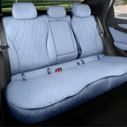 Light blue quilted faux leather custom car seat covers for BYD rear seats