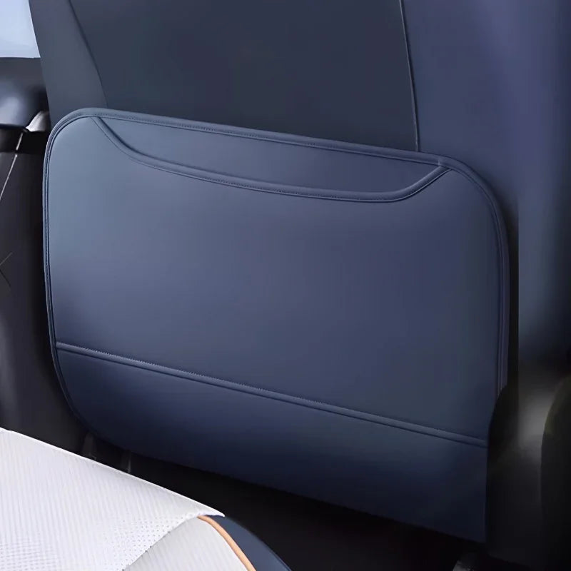 Professional navy blue faux leather car seat back organizer pocket