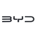 Matte black BYD emblem badge made of premium durable material for car exterior styling.