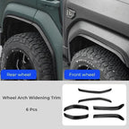 6-piece matte black plastic wheel arch widening trim for BYD vehicle protection.