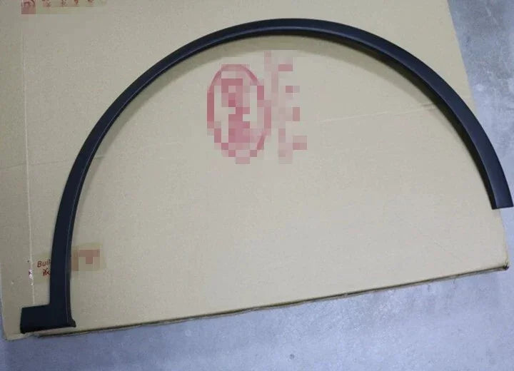 Professional matte black automotive wheel arch trim molding made of durable plastic.