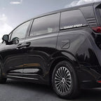 Sleek black BYD MPV featuring tinted windows and a stylish white TENS09 SPEED decal.
