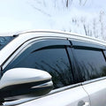 Sleek dark tinted window deflectors installed on a white BYD vehicle side window.