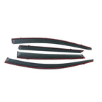 Set of four black anti-slip door sill protectors with distinctive red decorative edges.