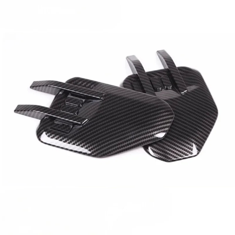 Black carbon fiber texture side mirror covers for BYD vehicles.