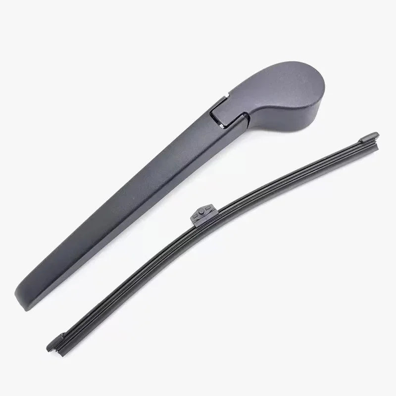 Black matte-finish car wiper arm and replacement rubber blade assembly.