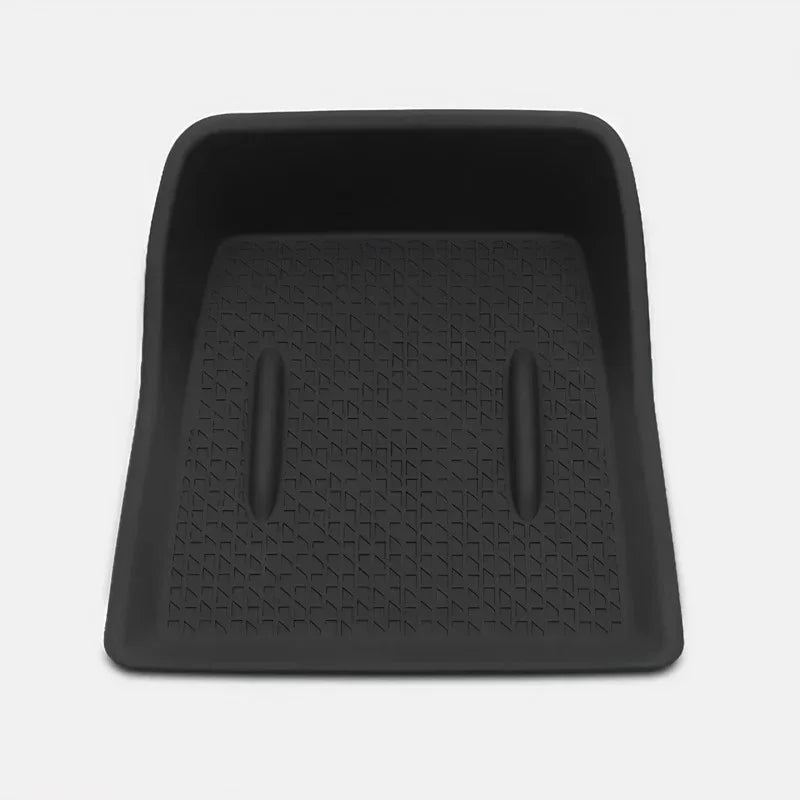 Professional black rubber custom-fit car floor mat with anti-slip textured surface
