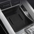 Black textured silicone center console tray mat for BYD car interior protection