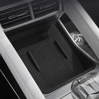 Black textured silicone center console tray mat for BYD car interior protection