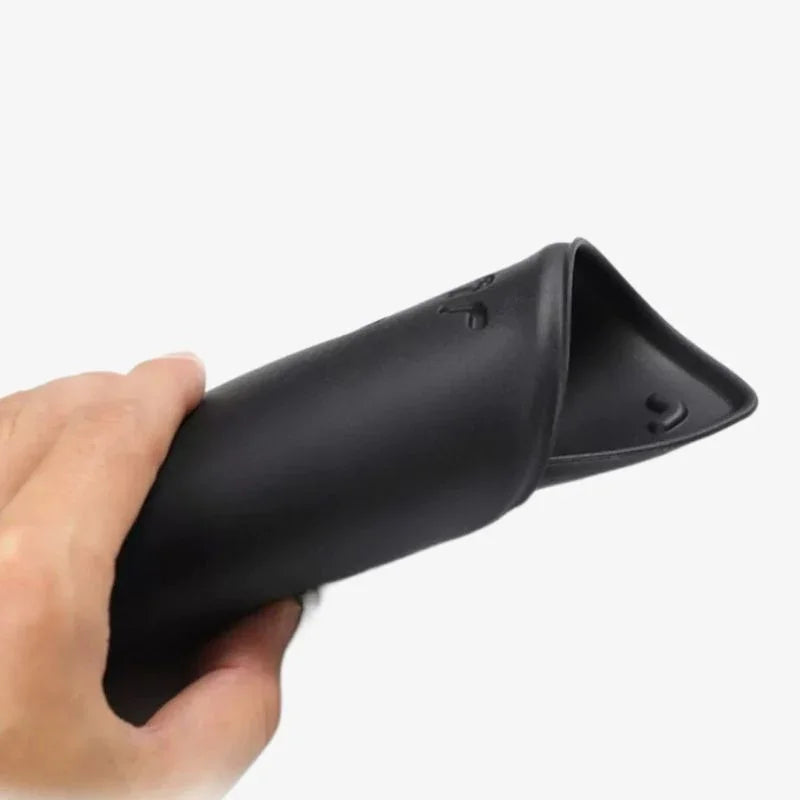 Flexible matte black waterproof car floor mat made of durable TPE material.