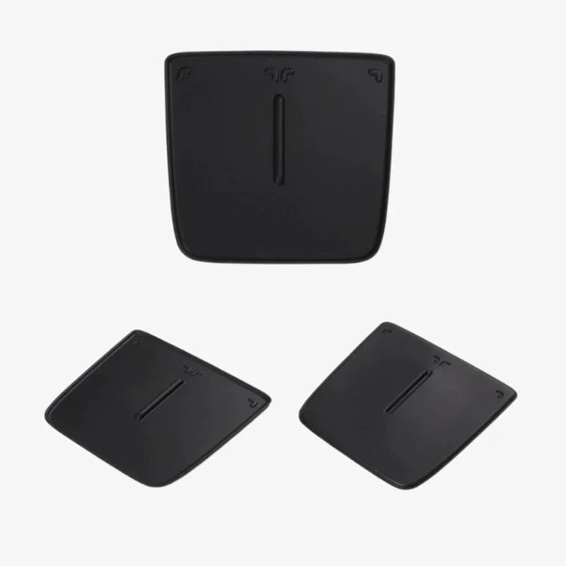 Set of three black premium matte rubber floor mats for BYD, featuring a durable non-slip texture.