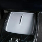 Light grey matte silicone center console tray cover for BYD interior protection.