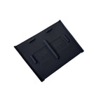 Black heavy-duty rubber floor mat with textured ridges and raised edges for protection.