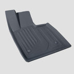 Professional grey textured TPE custom car floor mat with anti-slip ribbed design