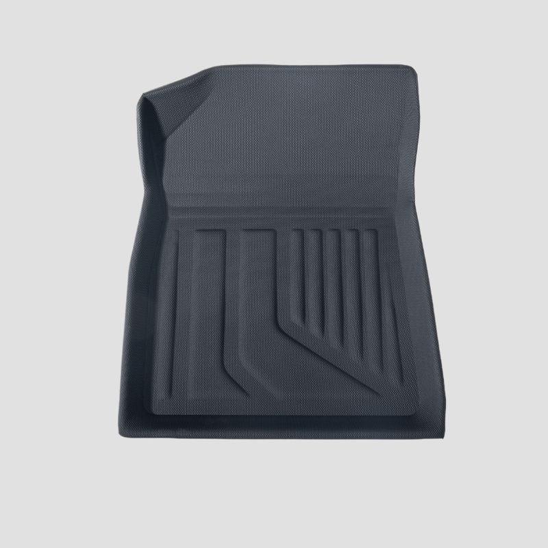 Professional grey textured waterproof car boot liner with custom-fit ribbed design