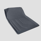 Grey textured synthetic leather car floor mat with anti-slip ribbed surface.
