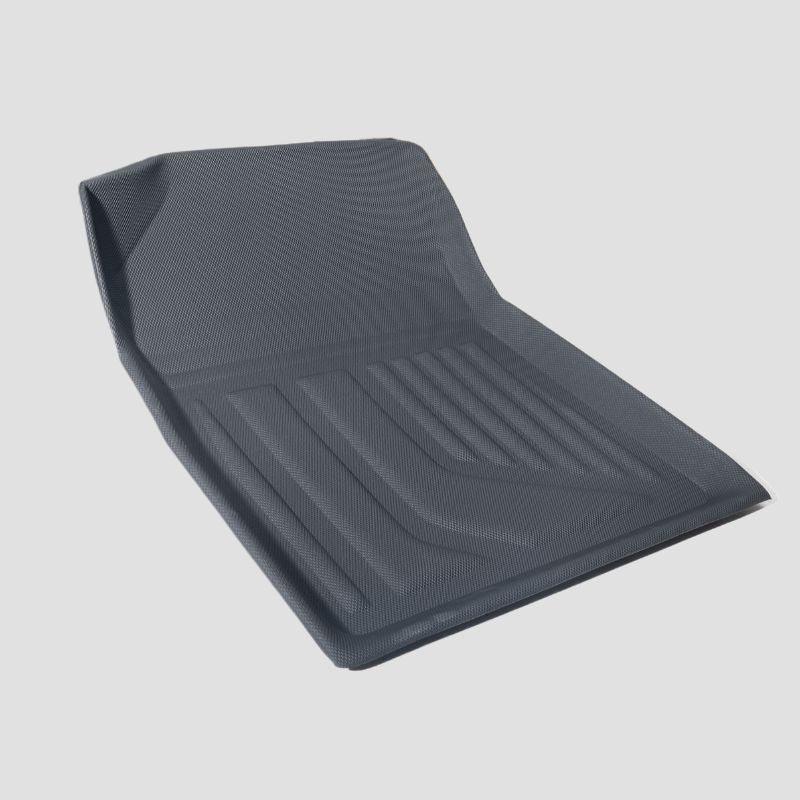 Grey textured synthetic leather car floor mat with anti-slip ribbed surface.