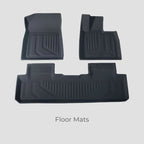 Set of black durable waterproof all-weather rubber car floor mats with deep grooves