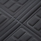 Black textured TPE car floor mat with anti-slip raised patterns for durable protection.