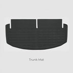 Black heavy-duty textured rubber trunk mat for durable cargo protection.