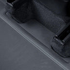 Black textured waterproof car floor mat made of durable high-quality material.