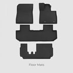 Black heavy-duty TPE rubber floor mats set for custom vehicle protection.