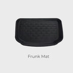 Black textured TPE frunk mat for BYD, featuring a durable anti-slip pattern.