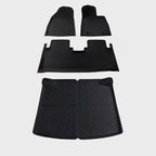 Black heavy-duty rubber car floor mats and trunk liner set for complete interior protection.