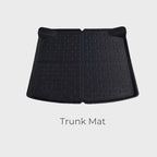 Black heavy-duty TPE trunk mat with a durable anti-slip textured pattern for car protection.
