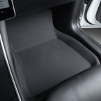 Custom-fit black honeycomb textured car floor mat for interior protection