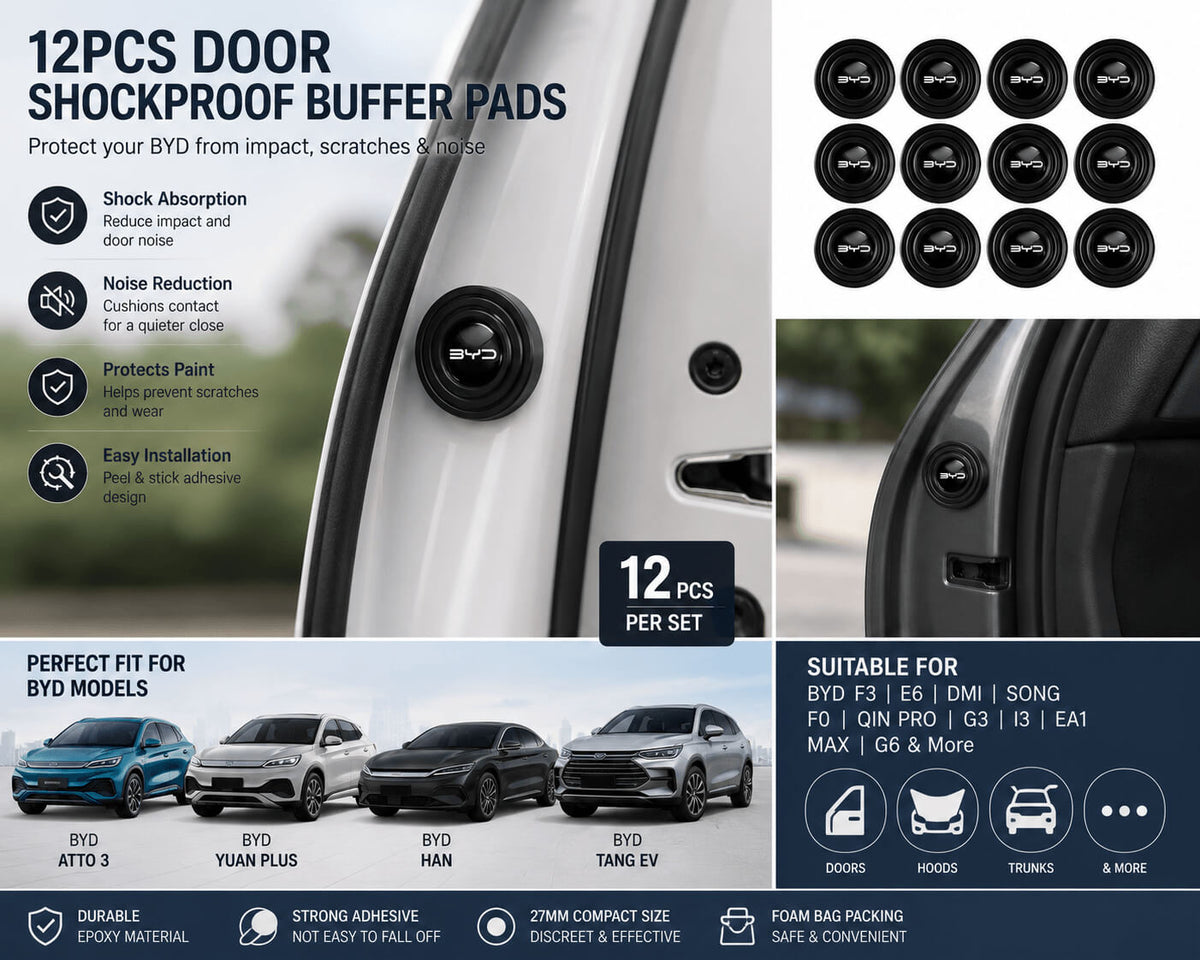12-piece BYD door shockproof buffer pads installed on vehicle door frame