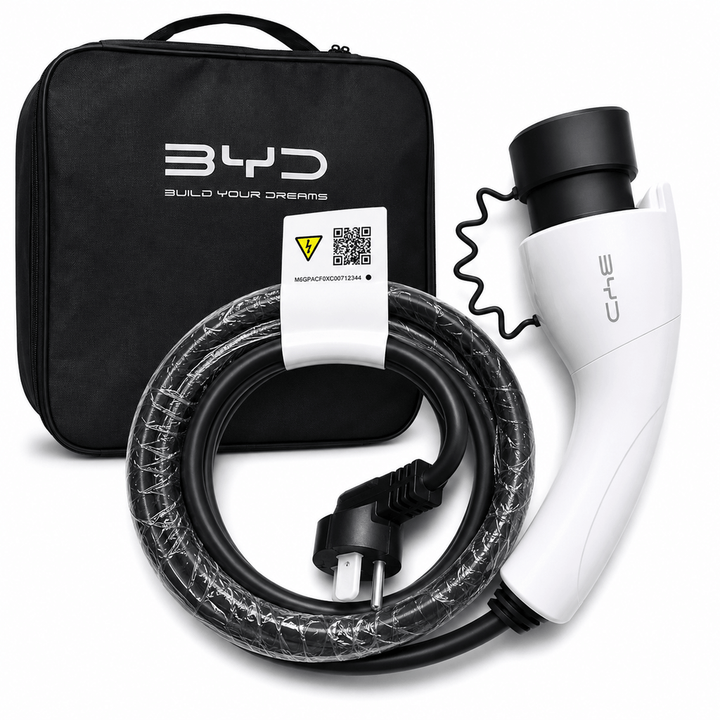 BYD 16A 3.5kW charging gun with cable and carrying bag