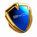 Black Mirror 3D metal BYD shield emblem sticker for BYD Seal DM-i, Dolphin, Atto 3, Sealion 6, Sealion 7, Song Plus, Han, and Tang. silver blue